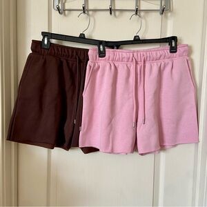 ⭐️NWT Bundle of Forever 21 Drawstring shorts Pink & Brown ⭐️